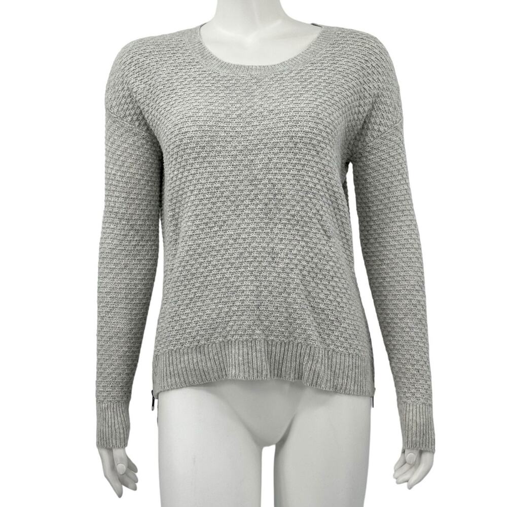 Madewell Sweater Women XXS Gray Landmark Texture Zipper Knit Minimalist Staple